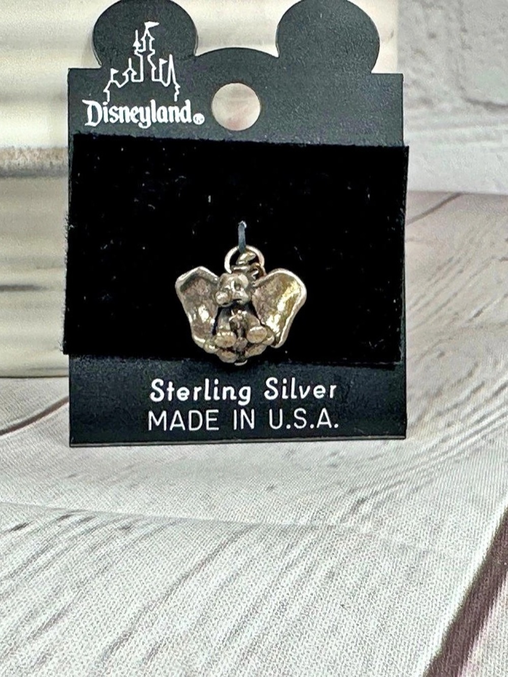 Disneyland Sterling Silver Elephant Pendant charm